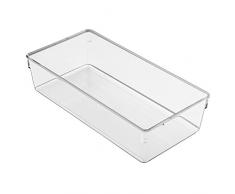 InterDesign Linus boite tiroir pour armoire ou coiffeuse, grande boite de rangement plastique de 30,5 cm x 15,2 cm x 7,6 cm, transparent