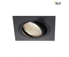 SLV Led plafond new Tria DL Set Spot encastrÃ© carrÃ© 6,2Â W, COB, 3000Â K, 38Â Â°C, avec pilote, clip plumes Noir 113910