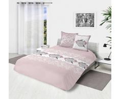 Soleil docre Parure Housse de Couette en Coton 57 Fils/cm2 260X240 cm Garden Rose