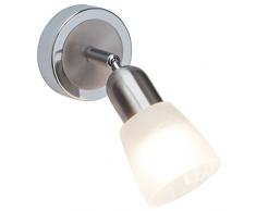Brilliant G55210/77 Spot patere LED BETHANY, 3W E14, metal/verre, coloris acier/chrome, 3 W
