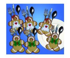 Design Works Kit de Point de Croix Couple Poche de Table en Feutre Motif Pain dépice Multicolore