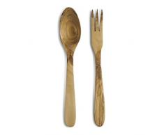 Zeller 23526 Ensemble de 2 Couverts à Salade en Bois dâOlivier 30 cm