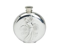 Edwin Flasque Bouteille & Co SpiritÂ âÂ Design Figurine Forme Ronde de Golf Traditionnel, 6Â oz, en Ã©tain