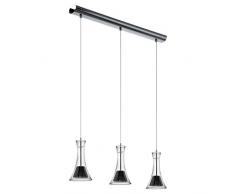 EGLO 93796 Suspension, Aluminium, Integriert, Noir, Nickel, Transparent