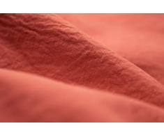 L1NK STUDIO Drap Plat uni pour lit 180 cm (270X280cm) 100% Coton (Percale 200 Fils) ESCARLATA