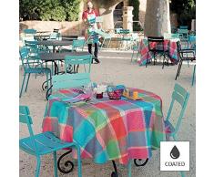 Garnier-Thiebaut MILLE WAX Nappe Enduit, Coton, Cocktail, 175 x 250 cm