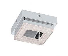 Eglo Applique murale/plafonnier en acier intégré, chrome, transparent, 14 x 14 x 6 cm, Acier Acier., Chrome/transparent, 14 x 14 cm, Integriert