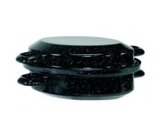 KRÃGER G26 Oie torrÃ©faction Ã©tain Marmite 26 cm dans Noir/Blanc tachetÃ©, Ãmail