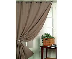 HomeMaison Rideau Isolant Thermique, Polyester, Taupe, 260x140 cm
