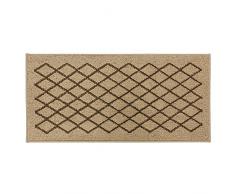 JVL Bergamo Soutenu Lavable en Machine dentrée de Couloir Tapis, Polypropylène/Latex, Beige/Marron, 57 x 120 x 1.2 cm