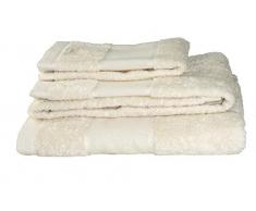 Ecoterry Lot de 3 Serviettes en Coton Bio sans Teinture, lavabo, Douche, Couleur Naturelle