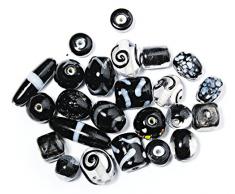 Rayher 14101576Â de Bijoux Perles en Verre, 6ÂÂ18Â mm, sous Blister. 40Â g, Noir