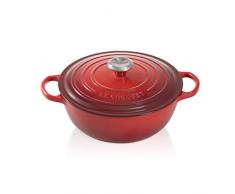 Le Creuset, Marmite Signature en Fonte ÃmaillÃ©e avec Couvercle, Ã 26 cm, Ronde, Compatible avec Toutes Sources de Chaleur (Induction Incluse), CapacitÃ© : 4 L, 4.255 kg, Cerise