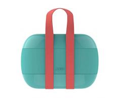 Alessi Food à Porter SA02 Laz - Lunch Box à Trois Compartiments, en résine thermoplastique, Bleu Ciel