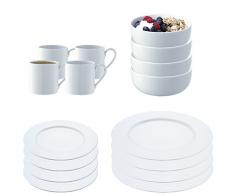 LSA International Bol Ã Manger, Verre, Blanc, 16 Piece Set