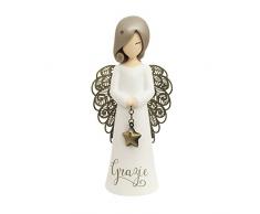 You Are An Angel asf004i Figurine Ange, cÃ©ramique, Blanc, 6.3Â x 6.3Â x 12.5Â cm