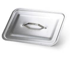 Agnelli Pentole Couvercle rectangulaire pour Plat à rôtir, en Aluminium BLTF, Argenté 40x29 cm Argent
