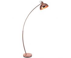 Lampadaire Arco MÃ©tal Arc Lampe De Sol Sur Pied Abat-jour Rose DorÃ© VN-L00025-EU
