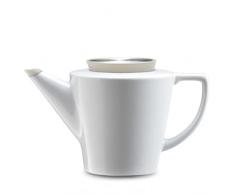 Viva Scandinavia ThÃ©iÃ¨re en Porcelaine avec infuseur thÃ© en Acier Inoxydable, 1.2 L, thÃ©iÃ¨re Blanche et Couvercle Beige, Bec Anti-Gouttes