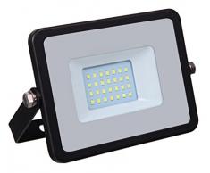 V-TAC SKU.441 - Projecteur LED Slim 20W IP65 6400K, Aluminium, Ãtanche, Noir, Hauteur x Largeur x Profondeur : 15,3 x 13,2 x 2,7 cm