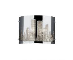 TRIO, Applique, Capital 1xE14, max.40,0 W Acier, Couleur aluminium, Corps: Acier, Chrome L:22,0cm, H:17,0cm, P:11,0cm IP20,Montage au mur