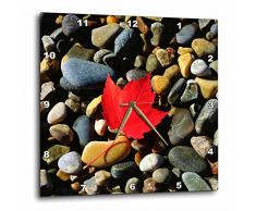 3dRose Horloge Murale en Aluminium Multicolore 38 x 38 cm Motif Feuille dérable