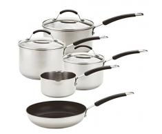 Meyer Batterie de Cuisine en Acier Inoxydable, Compatible plaques à Induction, Acier Inoxydable, Silver, 50.5 x 33 x 24.5 cm