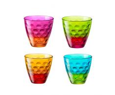 Bormioli 1662080 Lot de 4 Gobelets ColorÃ©s, Verre, Divers, 8,6 x 8,2 cm