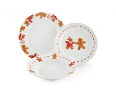 Excelsa Ginger Boy & Girl Service Assiettes 18 Pièces, Porcelaine, multicolore