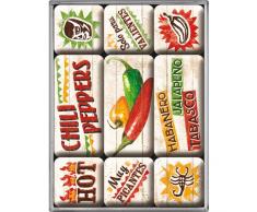 ensemble de 9 magnets- Chili Peppers