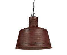 Relaxdays Luminaire lampe Ã suspensions abat-jour forme de cloche couleur rouille vintage style industriel retro chaÃ®ne suspension en mÃ©tal noir HxD :151 x 40 cm, marron rouillÃ©