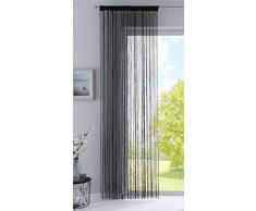 Gardinenbox Rideau à Fils avec Passants et Passants Cousus 100% Polyester Noir 270 x 90 cm