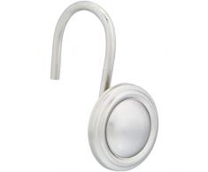 AmazonBasics Crochets pour rideau de douche Bouton avec corde, Nickel