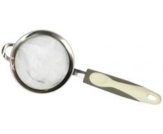 Home Passoire avec Manche antidérapant, 10 cm, Acier Inoxydable, Blanc/Gris