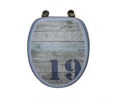 FRANDIS 191443 Abattant WC charniÃ¨res mÃ©tal, dÃ©cor CÃ´te Ouest Dim Produit : 43,8 x 37,8 cm