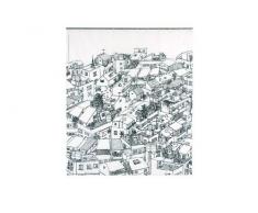 OPPORTUNITY 11K12200006 Rideau de douche District PEVA 180x200 cm Noir/Blanc avec anneaux de douche