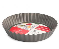 Home Maitre Moule à Tarte avec cannelli, revêtement Anti-adhésif, 27 cm, Aluminium, Anthracite