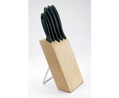 Fiskars 1023782 Set de 5 Couteaux Essential Acier Inoxydable Bois/Noir 38 x 8 x 13 cm