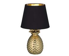 Reality Leuchten R50421079 PINEAPPLE Lampe de table, CÃ©ramique, Or