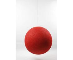 Cotton Ball Lights Lampe suspension 25Â cm, coton, rouge