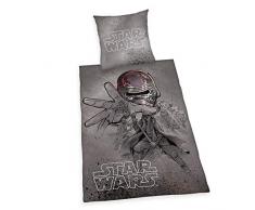 Herding STAR WARS 9 Parure de Lit Réversible, Housse de Couette 135 x 200 cm, Taie dOreiller 80 x 80 cm, Coton/Renforcé, Gris