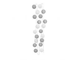 Sema 98816 Guirlande Electrique Boules Tissu Gris et Blanc x20 BoÃ®te PVC, Texture