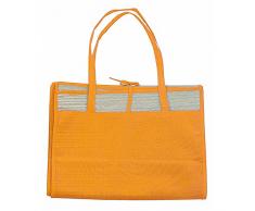 eBuyGB Paille dÃ©tÃ© Tapis de Plage avec Poche, Polyester, Orange, 35.2Â x 11.51Â x 5Â cm