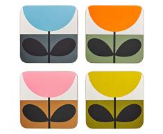 Orla Kiely OK629 Set of 4 Coasters-Sunflower Multi Dessous de verre