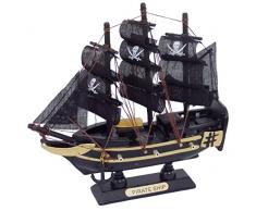 GÃ©nÃ©rique 2173 Maquette Bateau Pirate, Bois, Noir, 16 x 4 x 16 cm