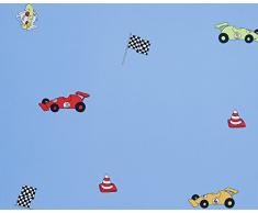 DansLemur Papier Enfant de Voitures de Course, Bleu