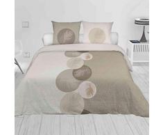 Soleil docre Luna, Parure, Housse de Couette, Coton, Ecru, 140 x 200 cm