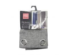 homea rideau a oeillets 140x280 cm chambray select anthracite