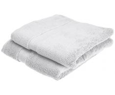 Pinzon Lot de 2 serviettes de bain en coton Pima Blanc
