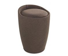 Wenko 22838100 Candy Tabouret de salle de bain Aspect Lin Brun 36 x 36 x 50,5 cm
